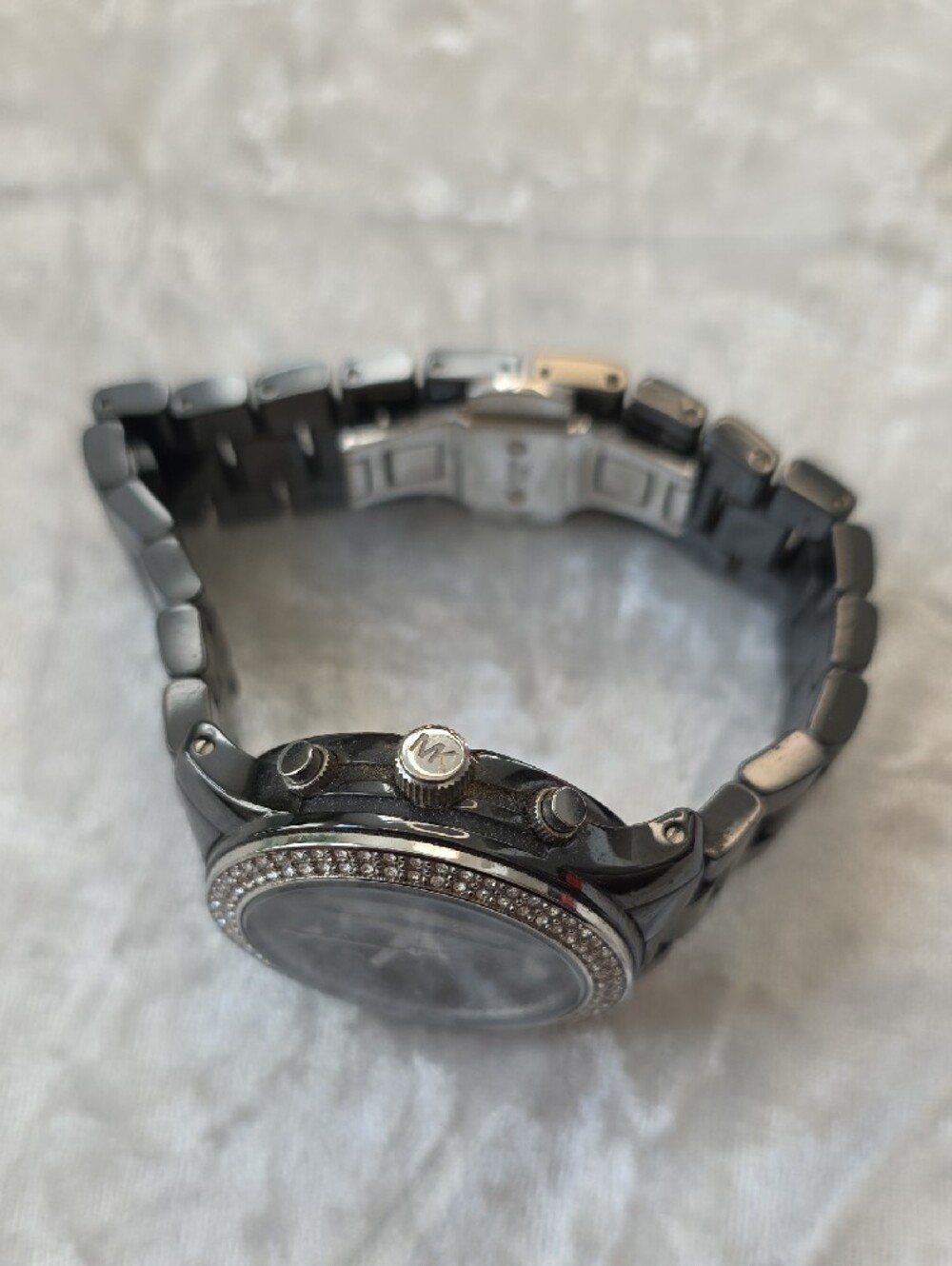 Michael Kors MK5190 Black Crystal-Bezel Chronograph Watch - Picture 8 of 10